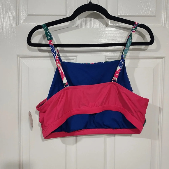 NWT Decree Multi-colored Tropical Pattern Pull On Tank Binkini Top in Size 0X - Picture 6 of 11